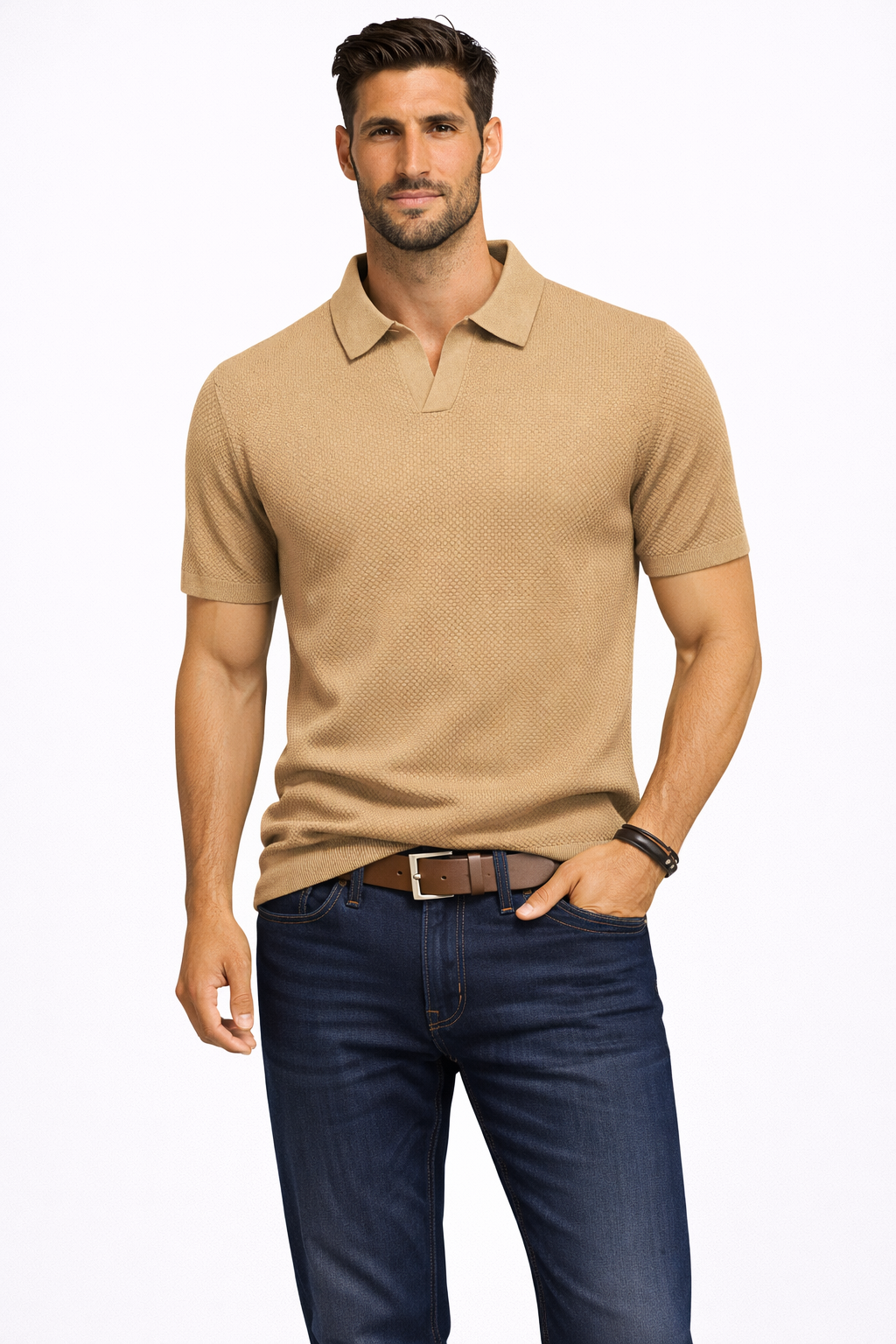 Matteo Bellini | Textured Polo Shirt For Men
