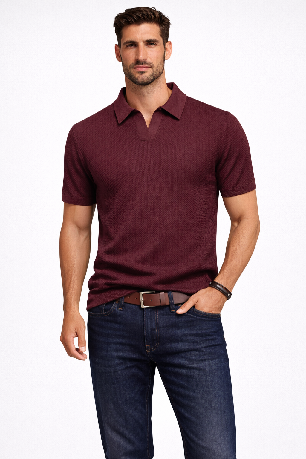 Matteo Bellini | Textured Polo Shirt For Men