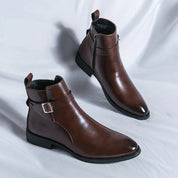 Francesco DeLuca | Leather Buckle Luxe Boots
