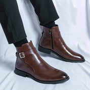 Francesco DeLuca | Leather Buckle Luxe Boots