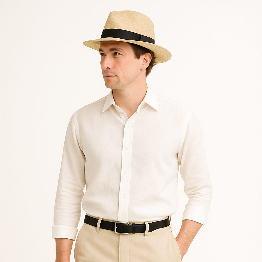 Lorenzo Vitale | Classic Straw Fedora Hat For Men