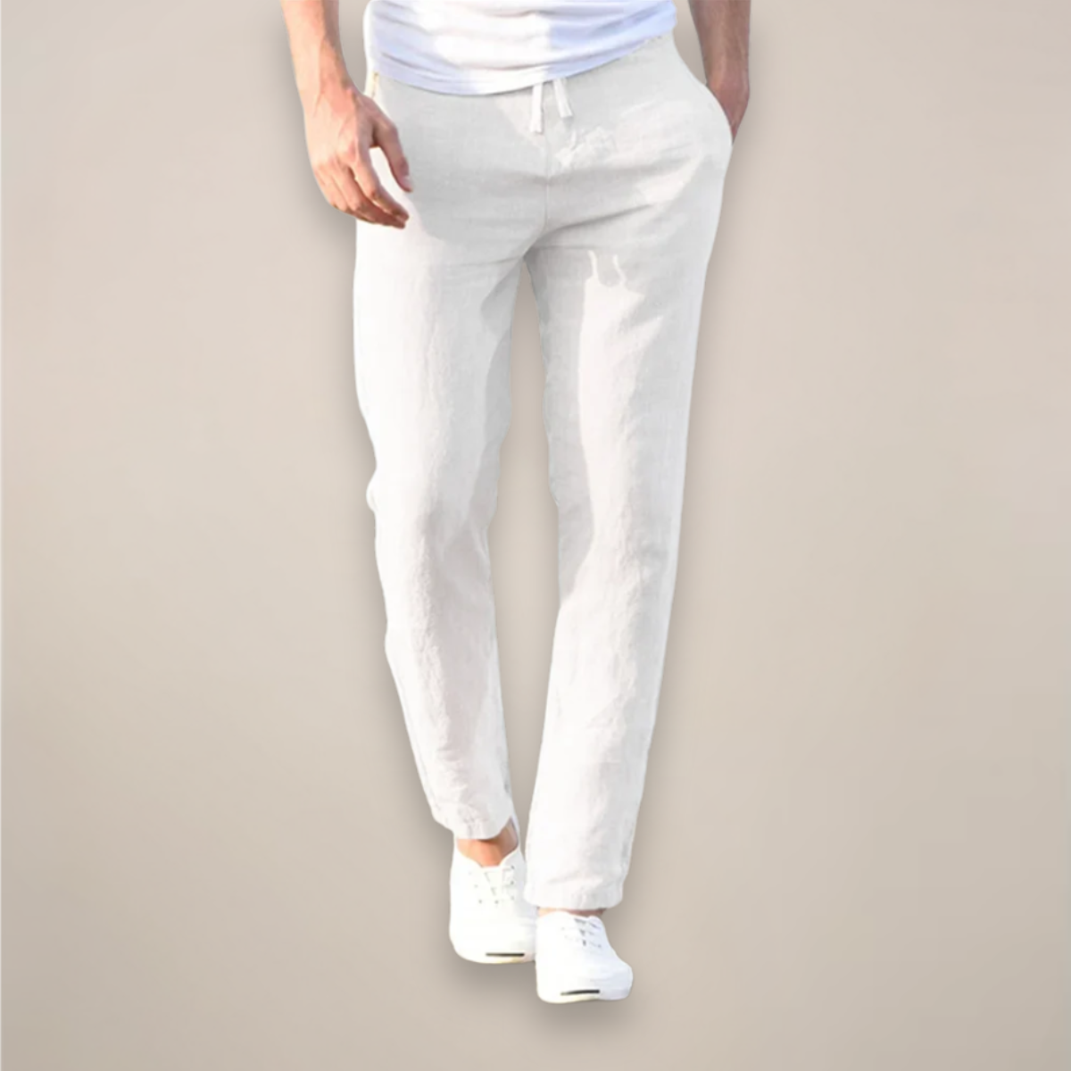 Andrea Costa | Capri Linen Slim Trousers Luxe