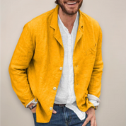 Harriet Woods | Blazer décontracté en lin beige naturel