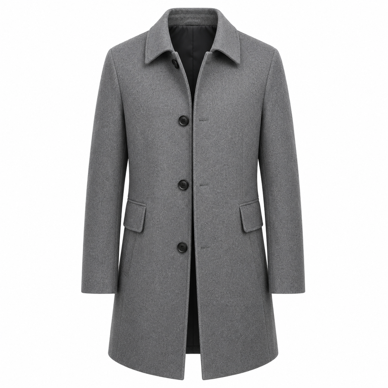 Millicent Shaw | Manteau en mélange de laine à boutonnage simple gris