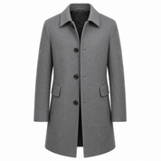 Millicent Shaw | Manteau en mélange de laine à boutonnage simple gris