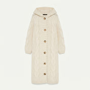 Naomi Pargeter | Chunky Cable Knit Coat With Hood
