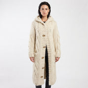 Naomi Pargeter | Chunky Cable Knit Coat With Hood