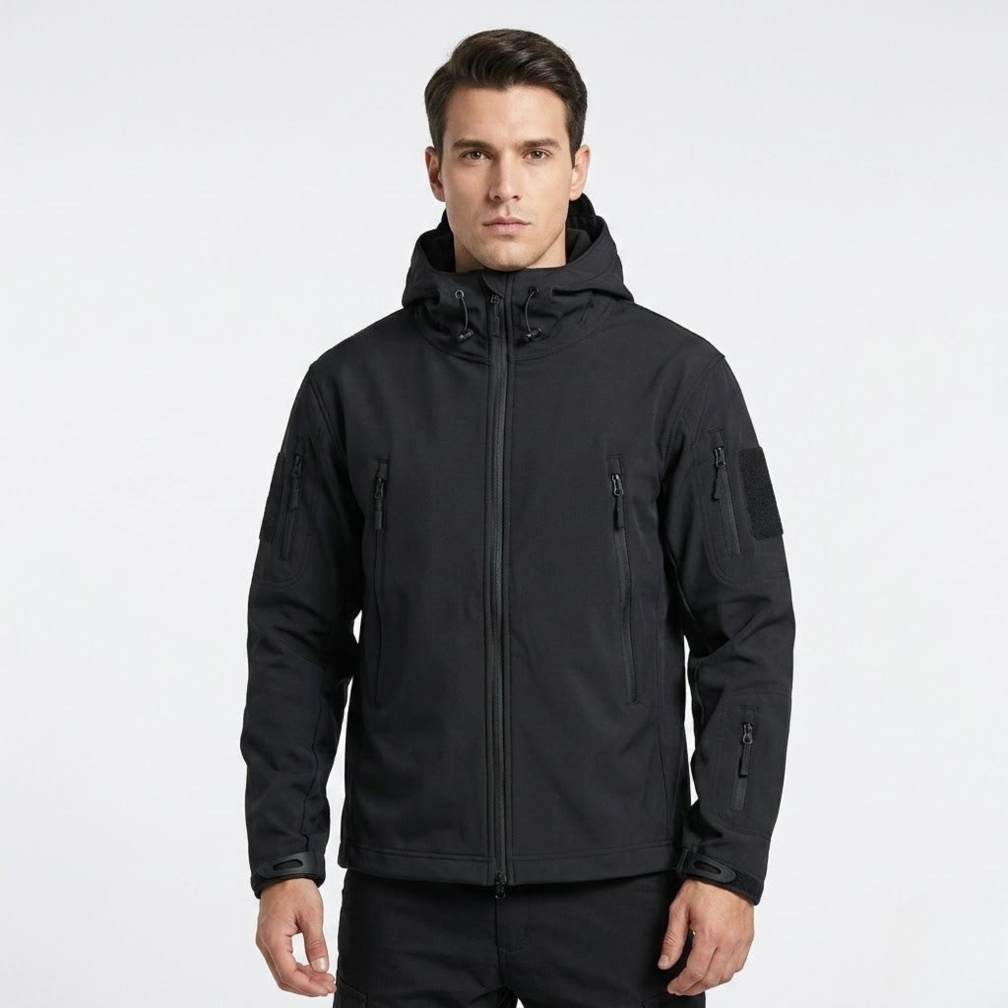 NathanielHarrisHoodedSoftshellTacticalJacketinBlack-model.jpg