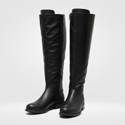 Charlotte Davies | Black Knee-High Lace-Up Riding Boots