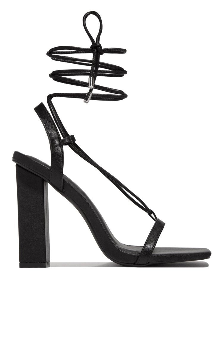 Elara Duchêne | Light Blue Strappy Block Heel Sandals