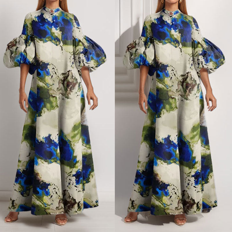 Geneviève Laurent | Artistic Floral Maxi Dress For Women