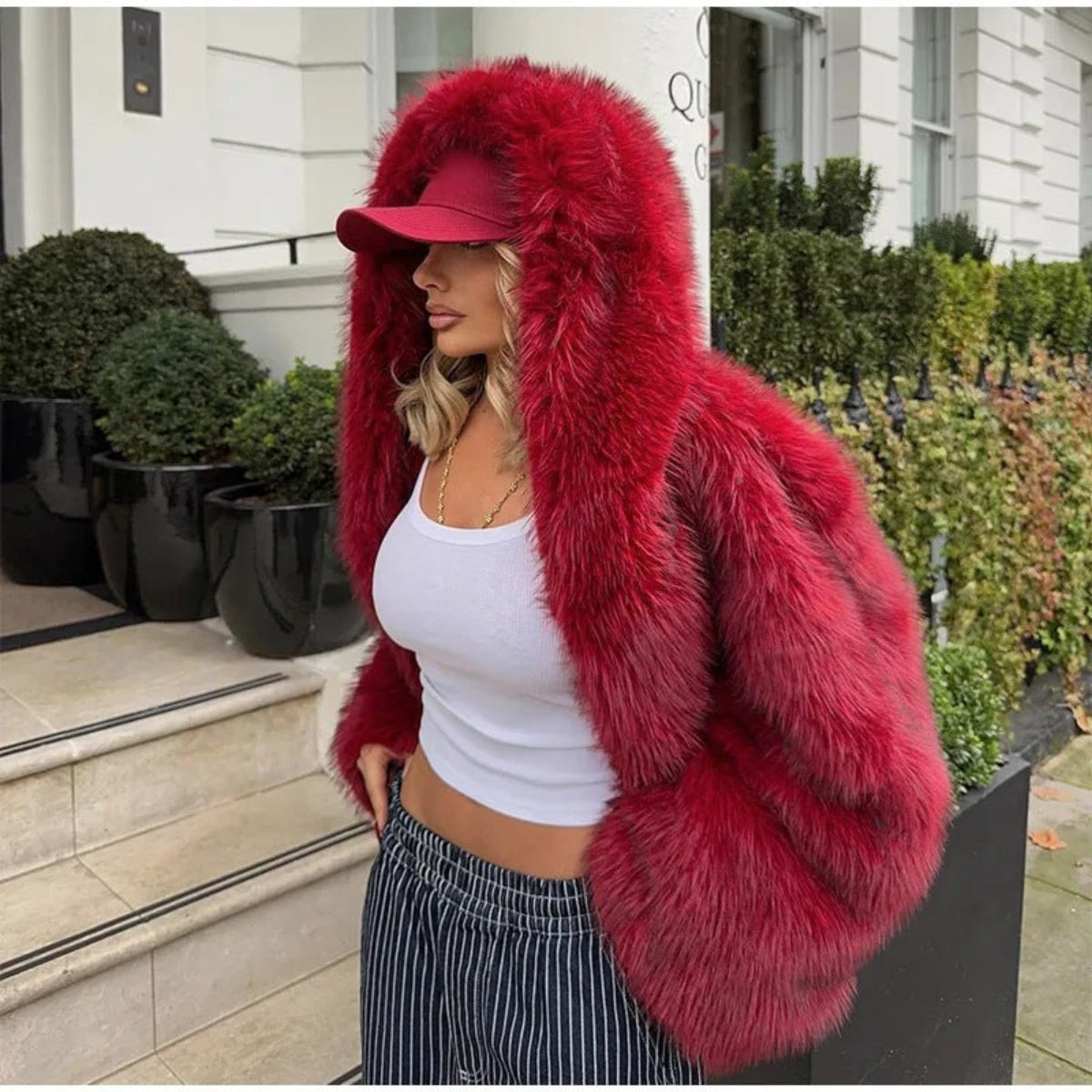 Nancy Kirkwood | Oversized Hooded Faux Fur Coat