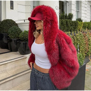 Nancy Kirkwood | Oversized Hooded Faux Fur Coat