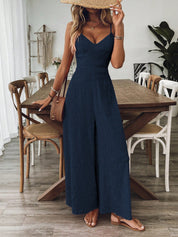 Sienna Beaumont | Textured Wide-Leg Jumpsuit For Women