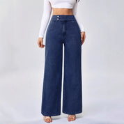 Lucinda Vossemont | High-Waist Wide-Leg Dark Blue Denim Jeans