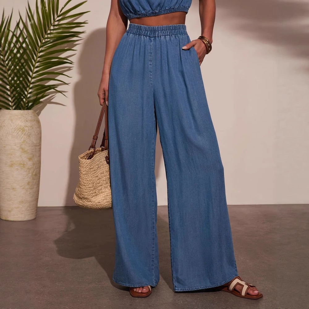 Elena Whitmore | Denim Two-Piece Co-Ord Set For Women