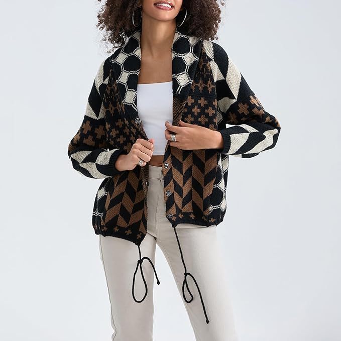 Freya Nolan | Geometric Print Oversized Cardigan