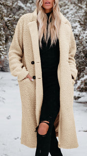 Charlotte Hartnell | Long Teddy Coat With Button Front Closure