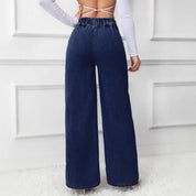 Lucinda Vossemont | High-Waist Wide-Leg Dark Blue Denim Jeans