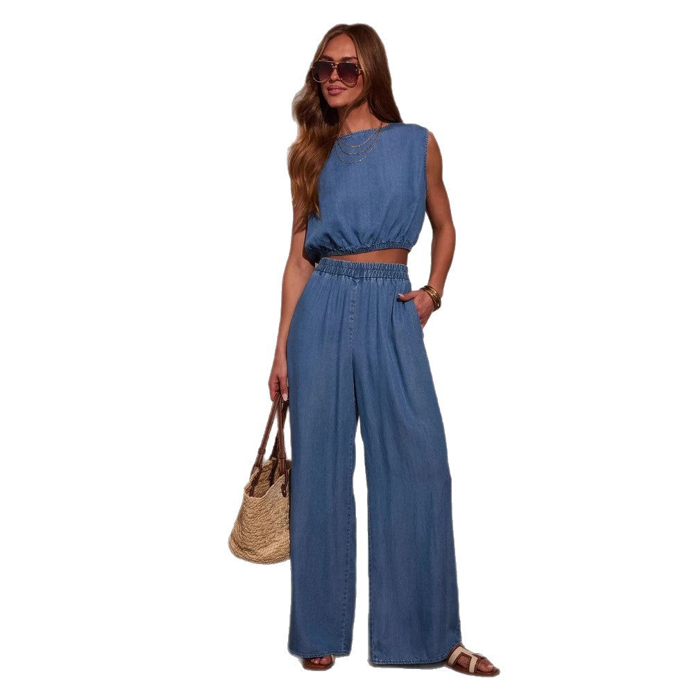 Elena Whitmore | Denim Two-Piece Co-Ord Set For Women