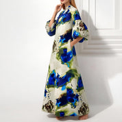 Geneviève Laurent | Artistic Floral Maxi Dress For Women