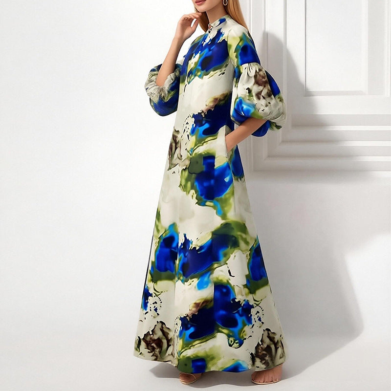 Geneviève Laurent | Artistic Floral Maxi Dress For Women