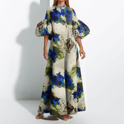 Geneviève Laurent | Artistic Floral Maxi Dress For Women