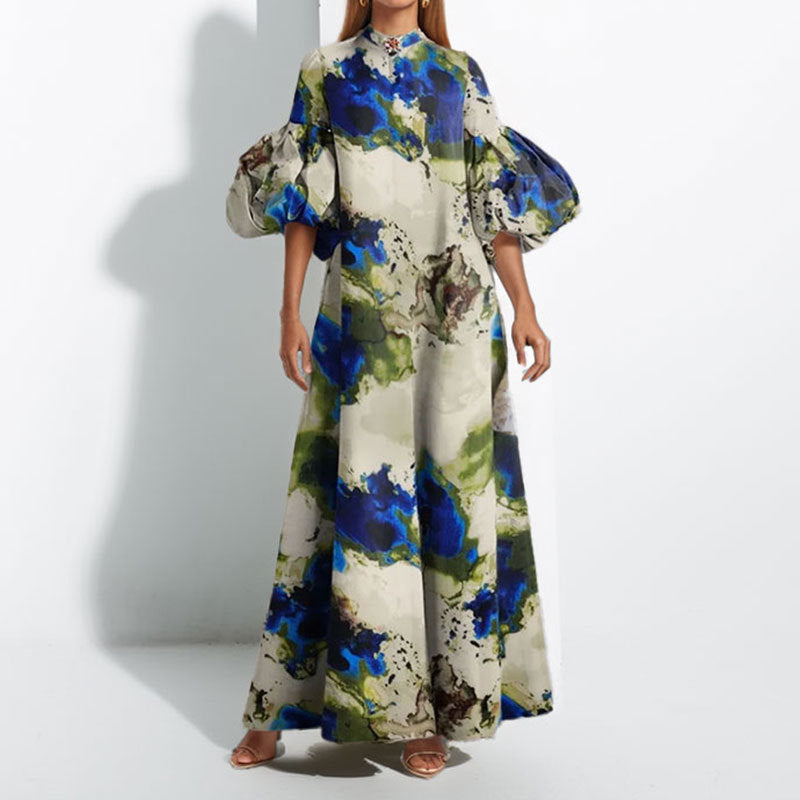 Geneviève Laurent | Artistic Floral Maxi Dress For Women