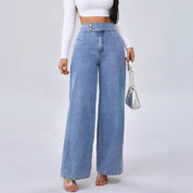 Lucinda Vossemont | High-Waist Wide-Leg Dark Blue Denim Jeans