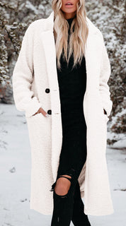 Charlotte Hartnell | Long Teddy Coat With Button Front Closure