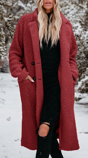 Charlotte Hartnell | Long Teddy Coat With Button Front Closure