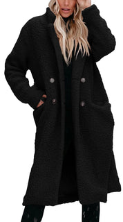 Charlotte Hartnell | Long Teddy Coat With Button Front Closure