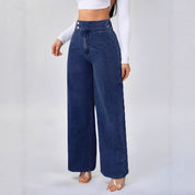 Lucinda Vossemont | High-Waist Wide-Leg Dark Blue Denim Jeans