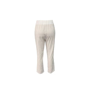 Sophia Marchetti | White Linen Trousers with Elastic Waist & Side Pockets