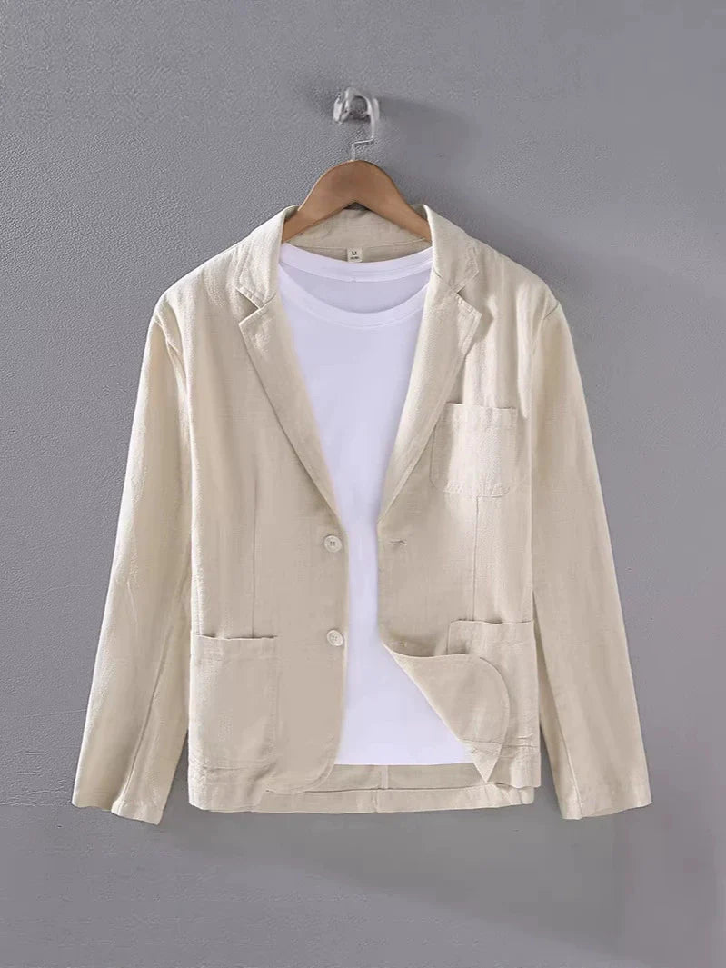Crispin Vaudelair | Lightweight Linen Blazer in Cream