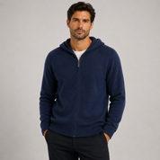 Oliver Hartley | Zip-Up Hooded Knit Cardigan for Men