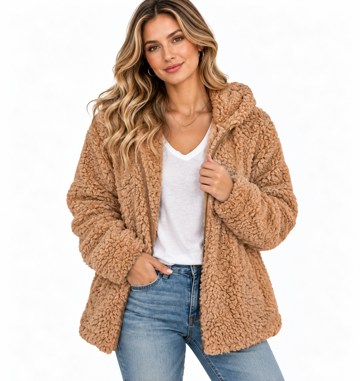 Ottoline Fairbanks | Teddy Faux Fur Hooded Jacket