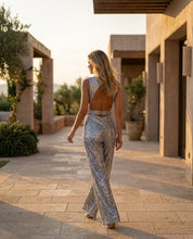 Felicity Brown | Gold Sequin Wide-Leg Jumpsuit for Women