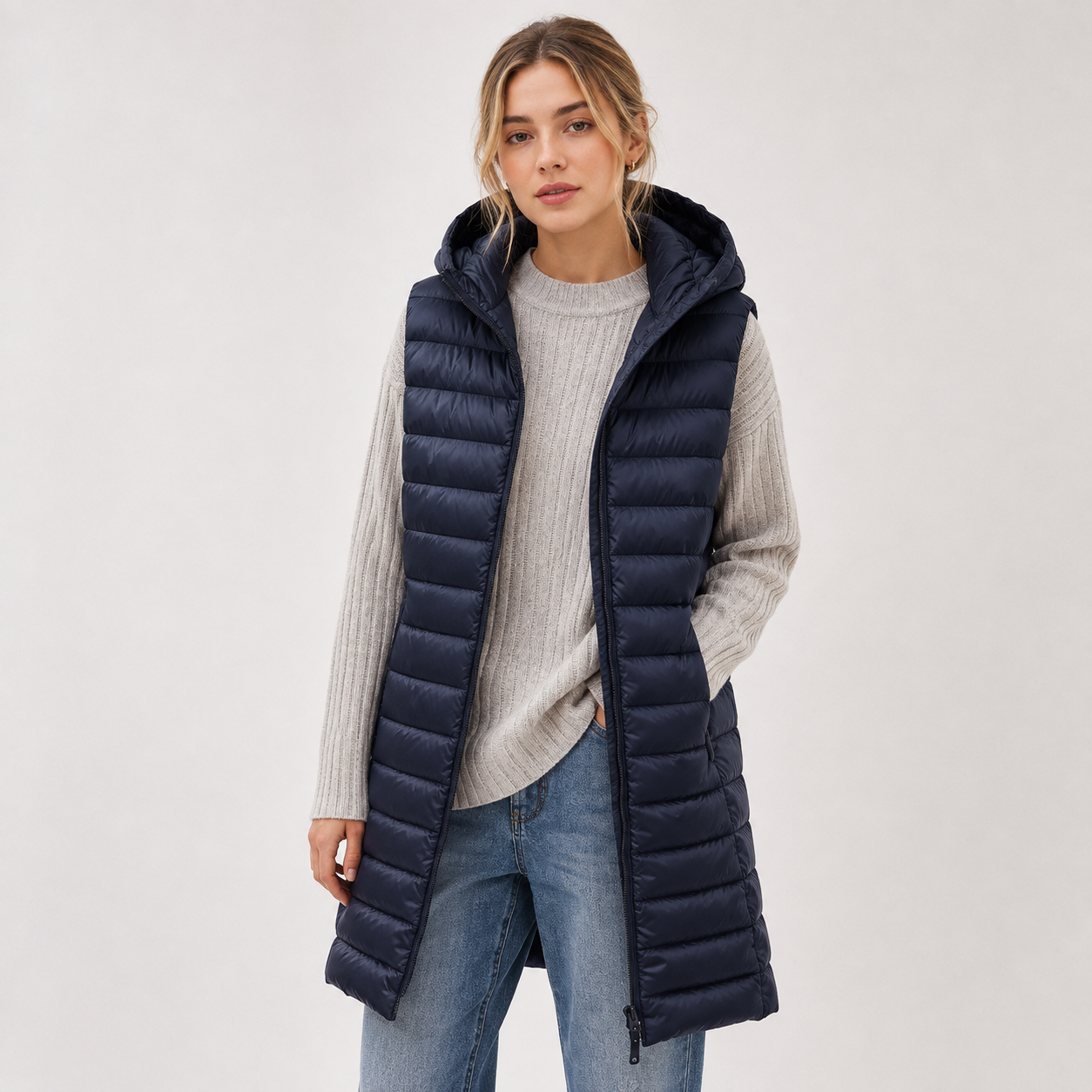 PhoebeEdwardsNavyQuiltedLonglineHoodedGilet-model.png