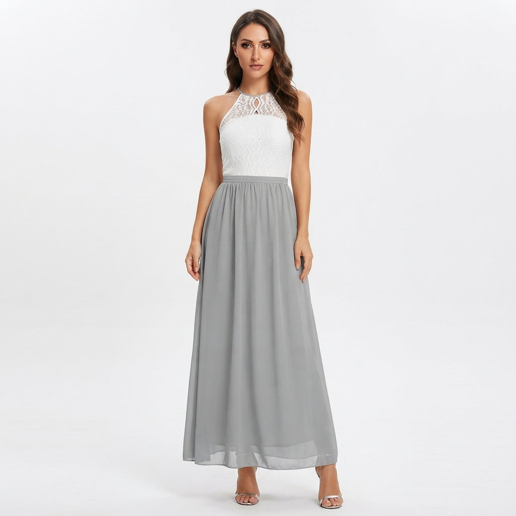 Phoebe Kingsley | Lace Halter Maxi Dress