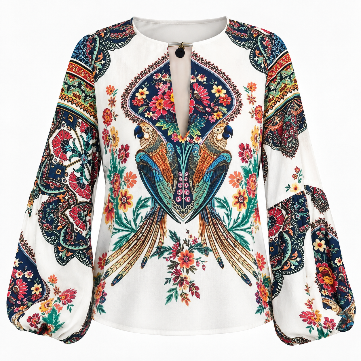 Phoebe Langtree | Blouse bohème à imprimé floral avec manches cloche