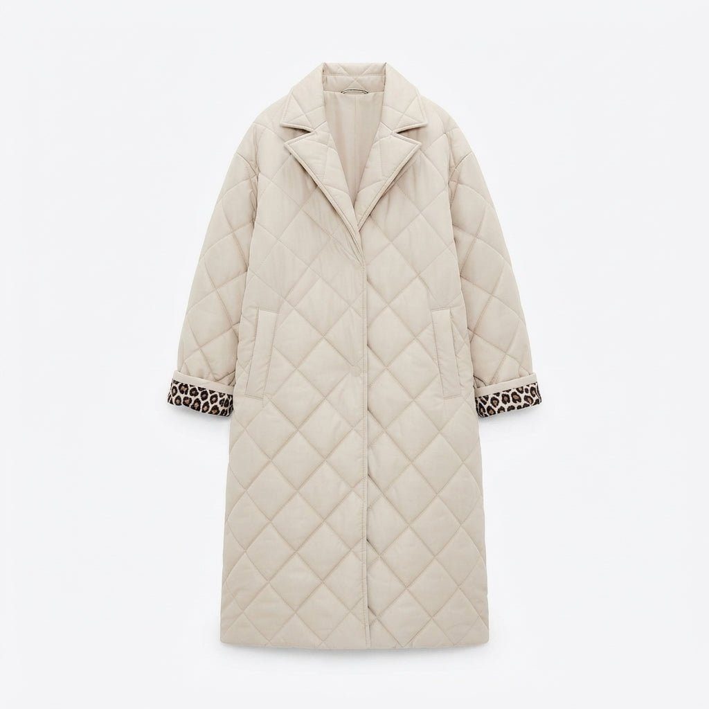 Phoebe Marchmont | Manteau matelassé réversible avec doublure à imprimé léopard