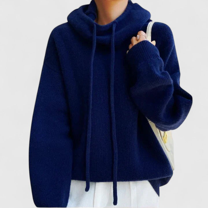 Cecily Beaumont | Sage Roll Neck Sweater With Drawstring Detail