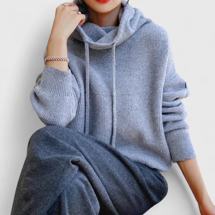 Cecily Beaumont | Sage Roll Neck Sweater With Drawstring Detail