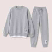 Poppy Hall | Grey Marl Oversized Sweatshirt & Jogger Lounge Set