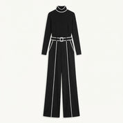 Poppy Hartley | Turtleneck Wide-Leg Trouser Set With Contrast Trim