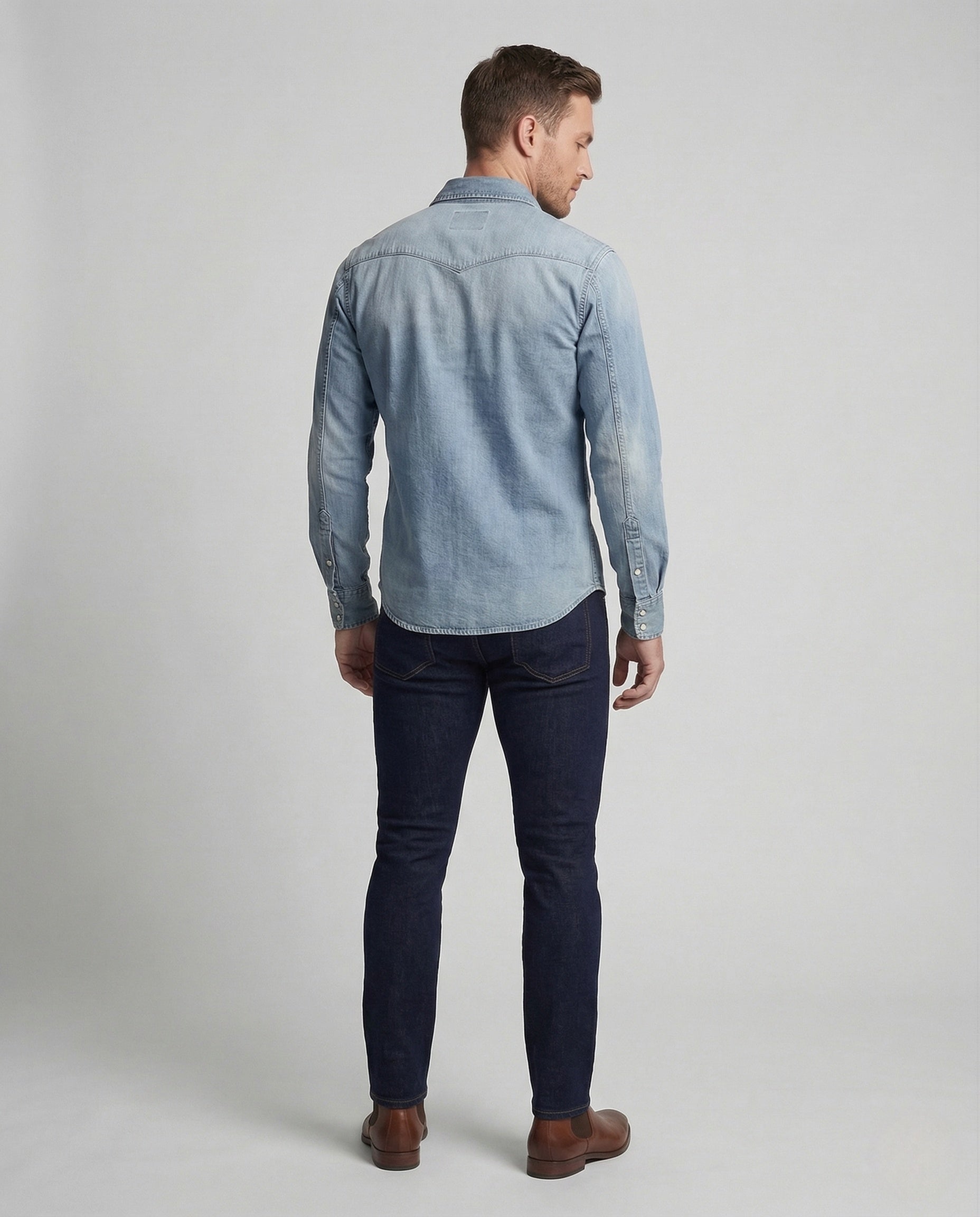 James Calloway | Classic Light Wash Denim Shirt for Men