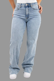 Priya Castellano | Women's Wide-Leg High-Rise Light Wash Jeans