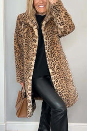Arabella Winstanley | Leopard Print Faux Fur Longline Coat