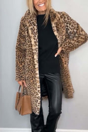 Arabella Winstanley | Leopard Print Faux Fur Longline Coat